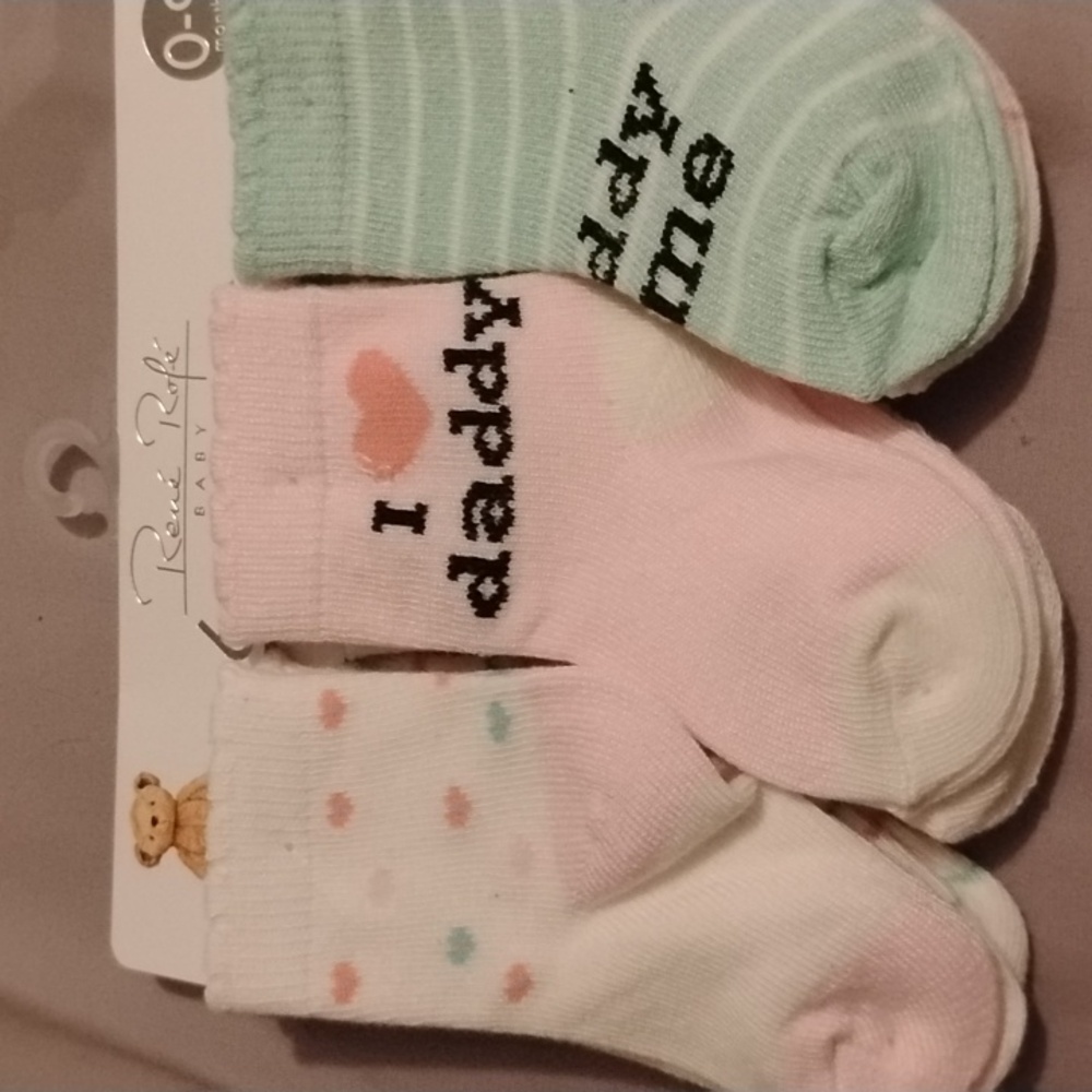 Rene Rofe Baby Socks Trio - Pink, White, Mint